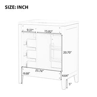 VanityFus 18.6-in Green Bathroom Vanity Single Sink Combo Undermount with Ceramic Top 1 door 3 drawers