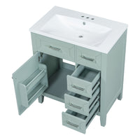 VanityFus 18.6-in Green Bathroom Vanity Single Sink Combo Undermount with Ceramic Top 1 door 3 drawers