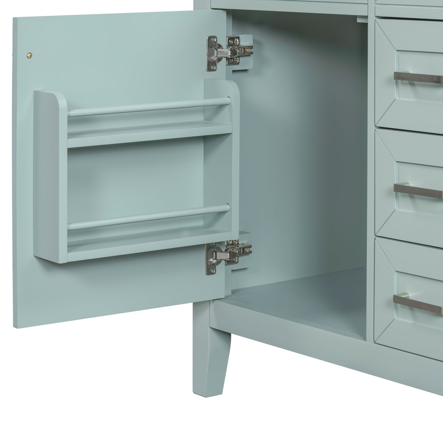 VanityFus 18.6-in Green Bathroom Vanity Single Sink Combo Undermount with Ceramic Top 1 door 3 drawers