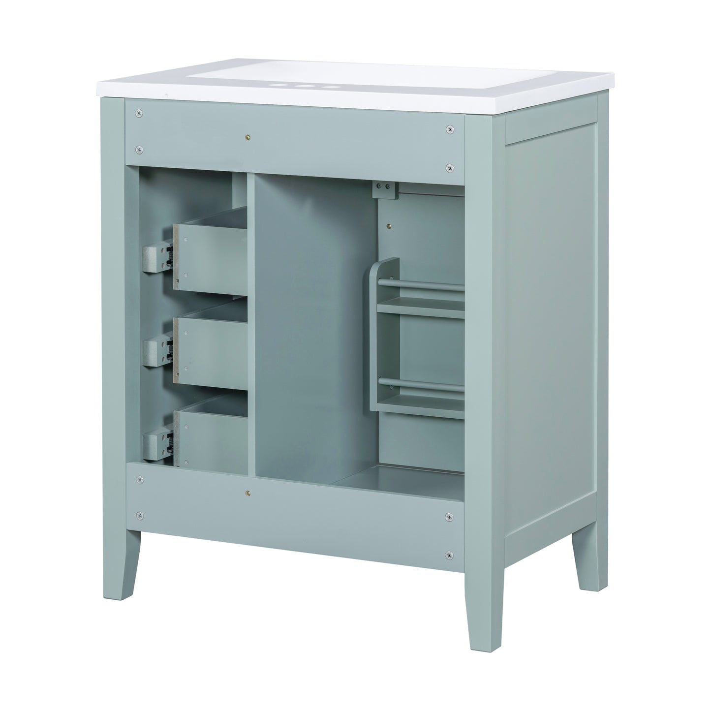 VanityFus 18.6-in Green Bathroom Vanity Single Sink Combo Undermount with Ceramic Top 1 door 3 drawers