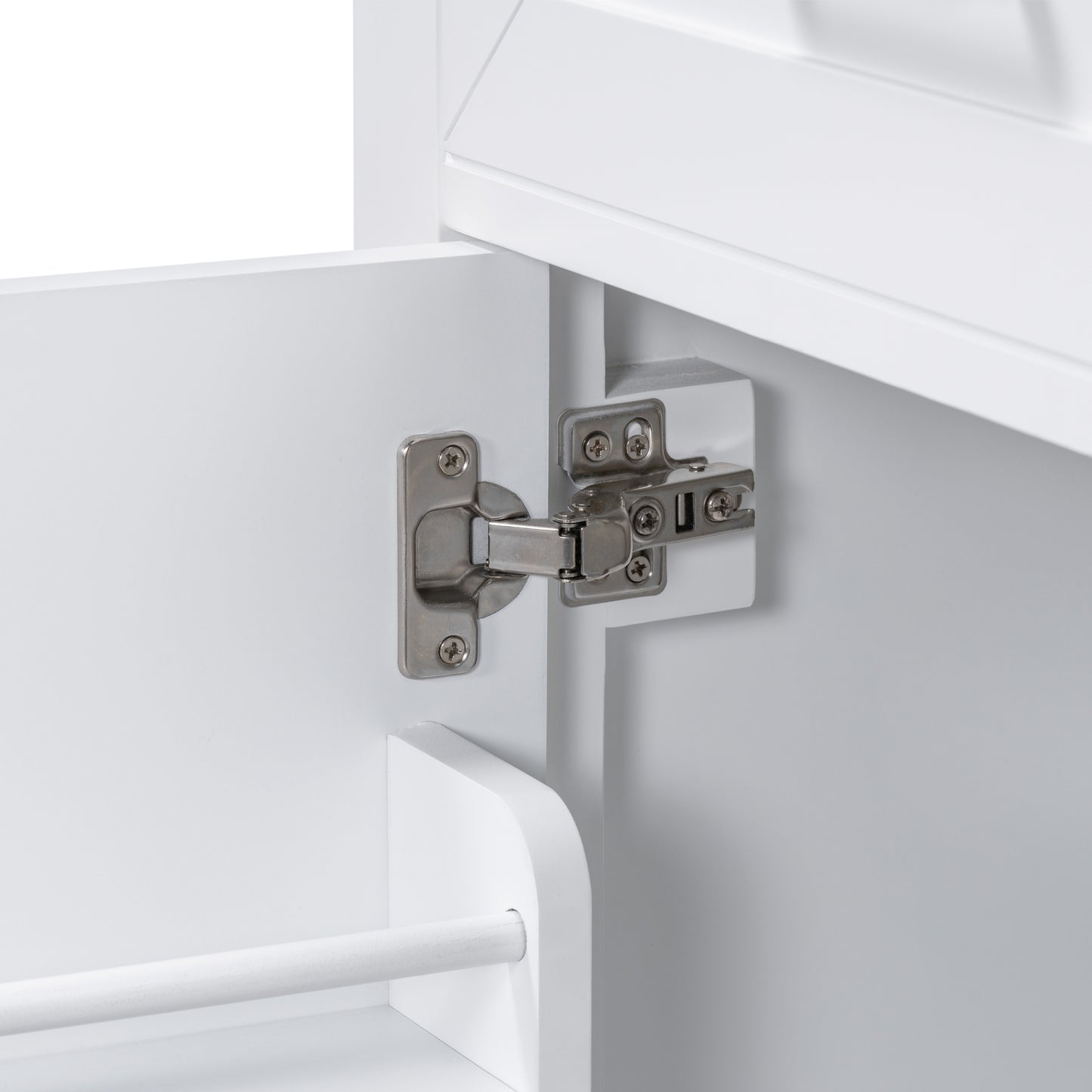 VanityFus 18.6-in White Bathroom Vanity Single Sink Combo Undermount with Ceramic Top 1 door 3 drawers