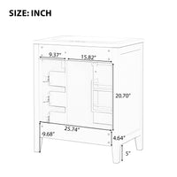 VanityFus 18.6-in White Bathroom Vanity Single Sink Combo Undermount with Ceramic Top 1 door 3 drawers