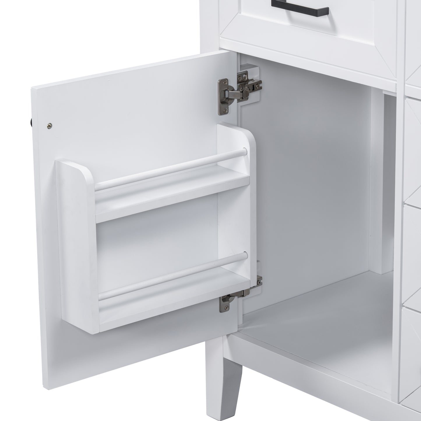 VanityFus 18.6-in White Bathroom Vanity Single Sink Combo Undermount with Ceramic Top 1 door 3 drawers