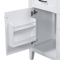 VanityFus 18.6-in White Bathroom Vanity Single Sink Combo Undermount with Ceramic Top 1 door 3 drawers