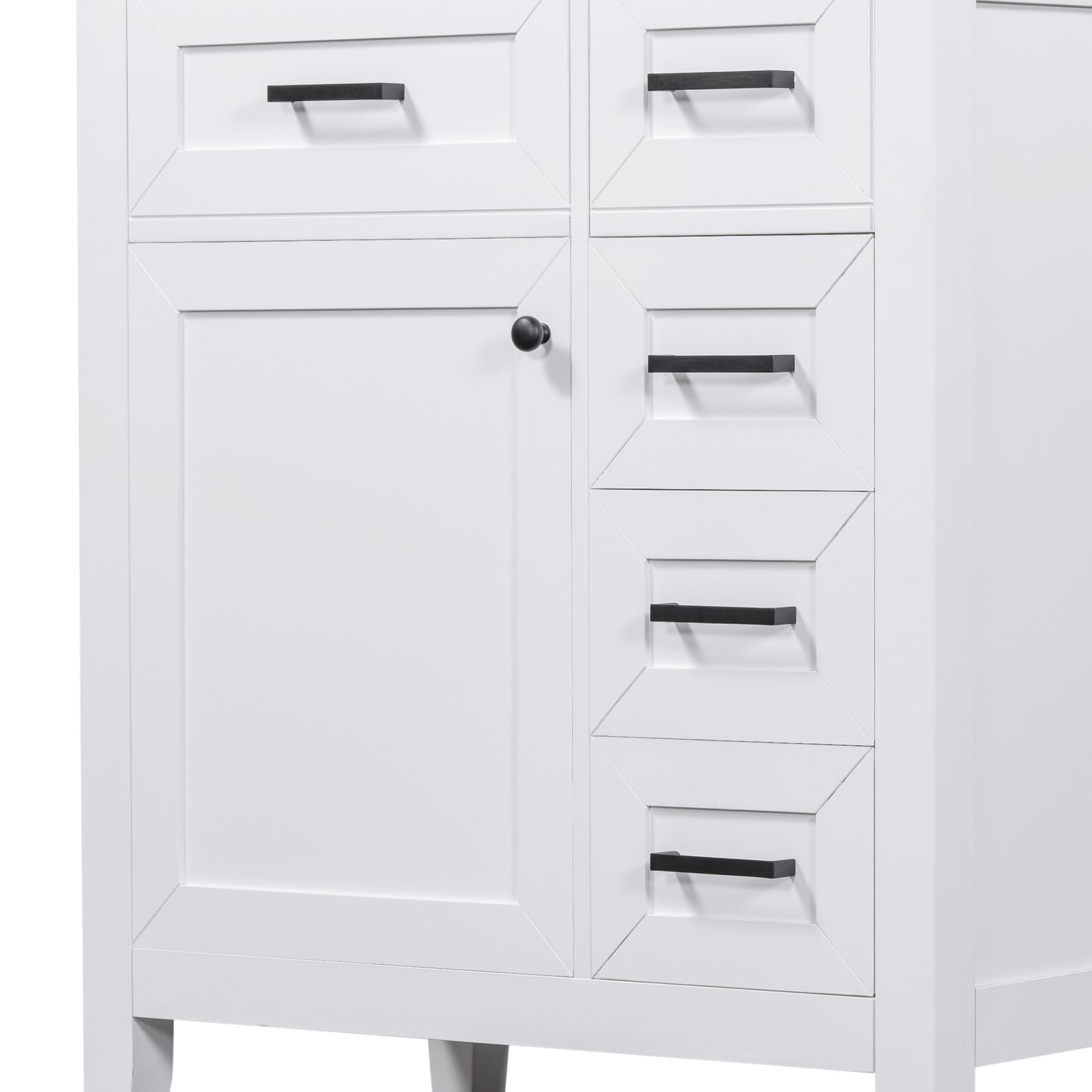 VanityFus 18.6-in White Bathroom Vanity Single Sink Combo Undermount with Ceramic Top 1 door 3 drawers