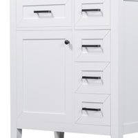 VanityFus 18.6-in White Bathroom Vanity Single Sink Combo Undermount with Ceramic Top 1 door 3 drawers