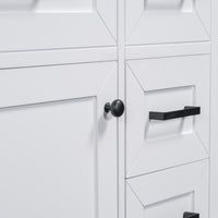 VanityFus 18.6-in White Bathroom Vanity Single Sink Combo Undermount with Ceramic Top 1 door 3 drawers