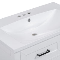 VanityFus 18.6-in White Bathroom Vanity Single Sink Combo Undermount with Ceramic Top 1 door 3 drawers