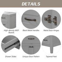 VanityFus 28.6-in Gray Bathroom Vanity Single Sink Combo Undermount with Ceramic Top 2 doors 3 drawers