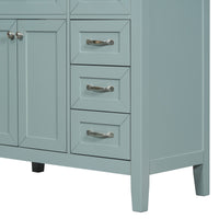 VanityFus 28.6-in Green Bathroom Vanity Single Sink Combo Undermount with Ceramic Top 2 doors 3 drawers