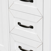 VanityFus 28.6-in White Bathroom Vanity Single Sink Combo Undermount with Ceramic Top 2 doors 3 drawers