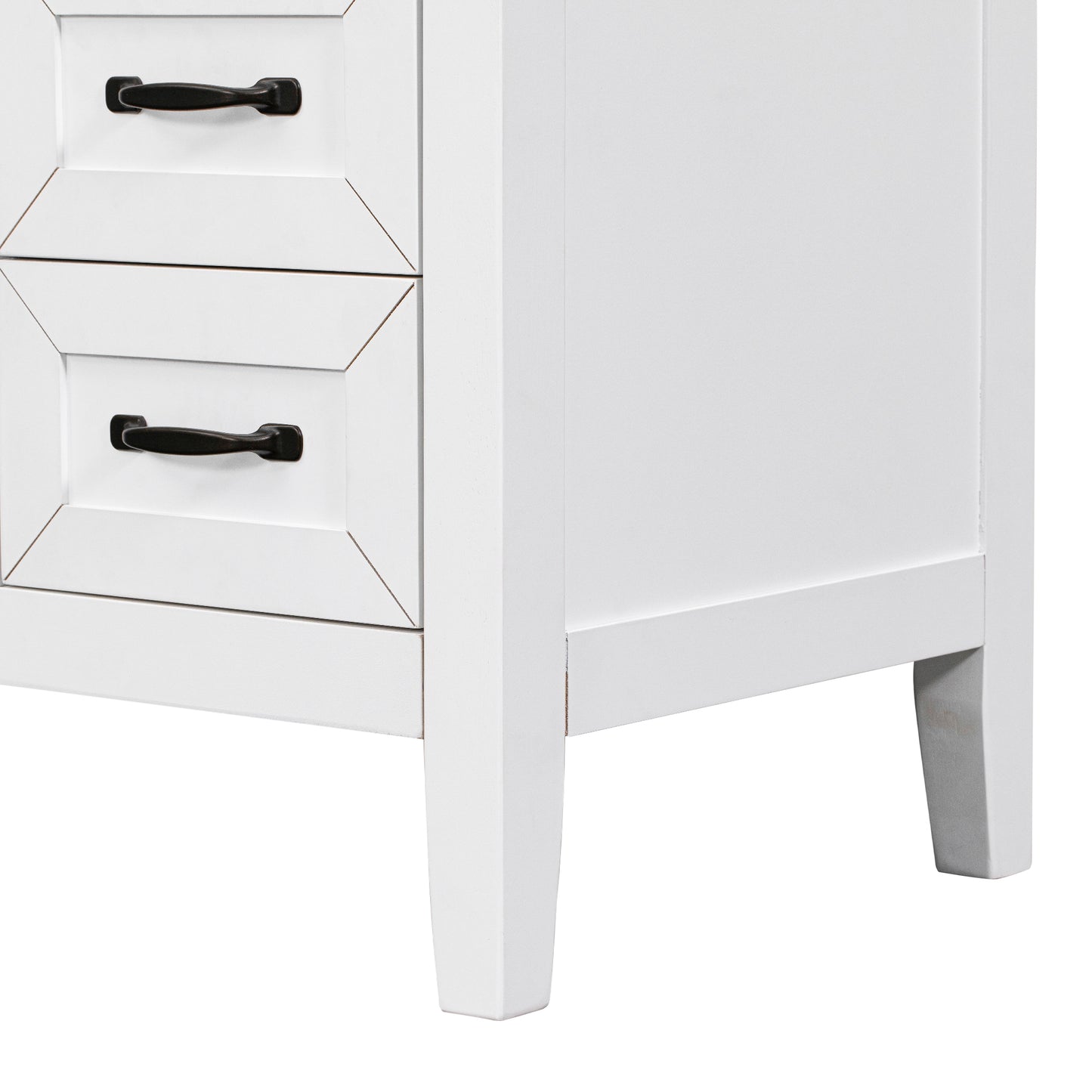 VanityFus 28.6-in White Bathroom Vanity Single Sink Combo Undermount with Ceramic Top 2 doors 3 drawers
