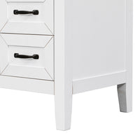 VanityFus 28.6-in White Bathroom Vanity Single Sink Combo Undermount with Ceramic Top 2 doors 3 drawers
