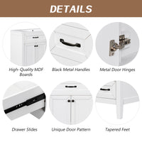 VanityFus 28.6-in White Bathroom Vanity Single Sink Combo Undermount with Ceramic Top 2 doors 3 drawers