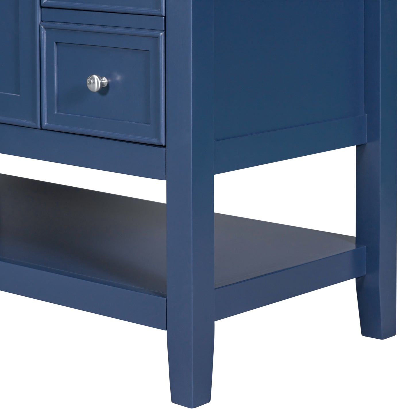 VanityFus 18.6-in Blue Bathroom Vanity Single Sink Combo Undermount with Ceramic Top 1 door 3 drawers Adjustable Shelves