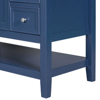 VanityFus 18.6-in Blue Bathroom Vanity Single Sink Combo Undermount with Ceramic Top 1 door 3 drawers Adjustable Shelves
