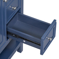 VanityFus 18.6-in Blue Bathroom Vanity Single Sink Combo Undermount with Ceramic Top 1 door 3 drawers Adjustable Shelves
