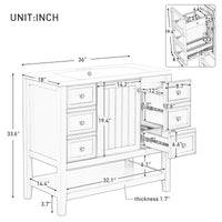 VanityFus 18.6-in Gray Bathroom Vanity Single Sink Combo Undermount with Ceramic Top 1 door 3 drawers Adjustable Shelves