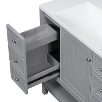 VanityFus 18.6-in Gray Bathroom Vanity Single Sink Combo Undermount with Ceramic Top 1 door 3 drawers Adjustable Shelves