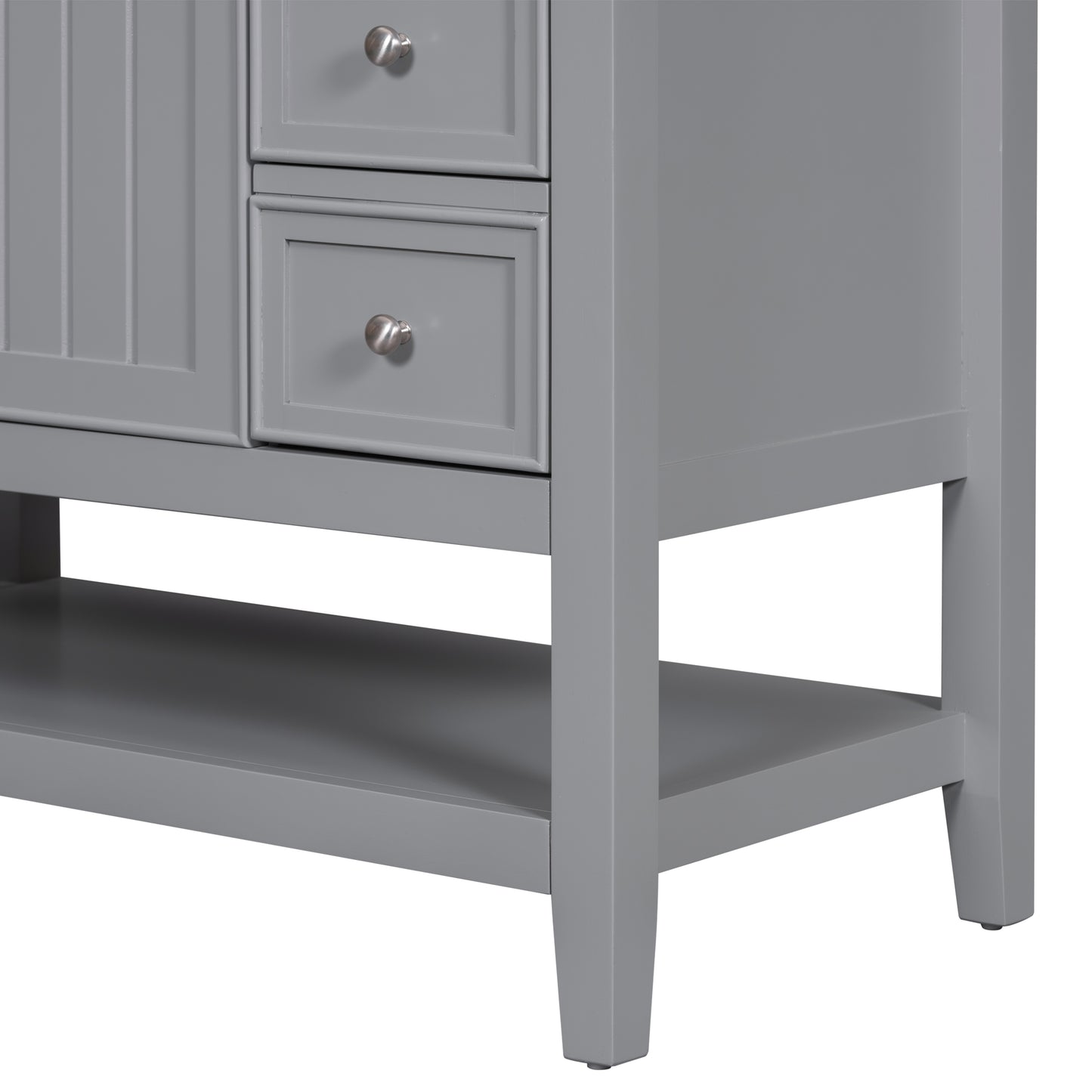 VanityFus 18.6-in Gray Bathroom Vanity Single Sink Combo Undermount with Ceramic Top 1 door 3 drawers Adjustable Shelves