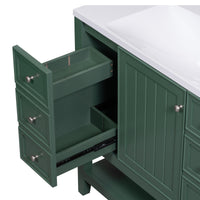 VanityFus 18.6-in Green Bathroom Vanity Single Sink Combo Undermount with Ceramic Top 1 door 3 drawers Adjustable Shelves