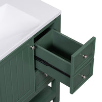 VanityFus 18.6-in Green Bathroom Vanity Single Sink Combo Undermount with Ceramic Top 1 door 3 drawers Adjustable Shelves