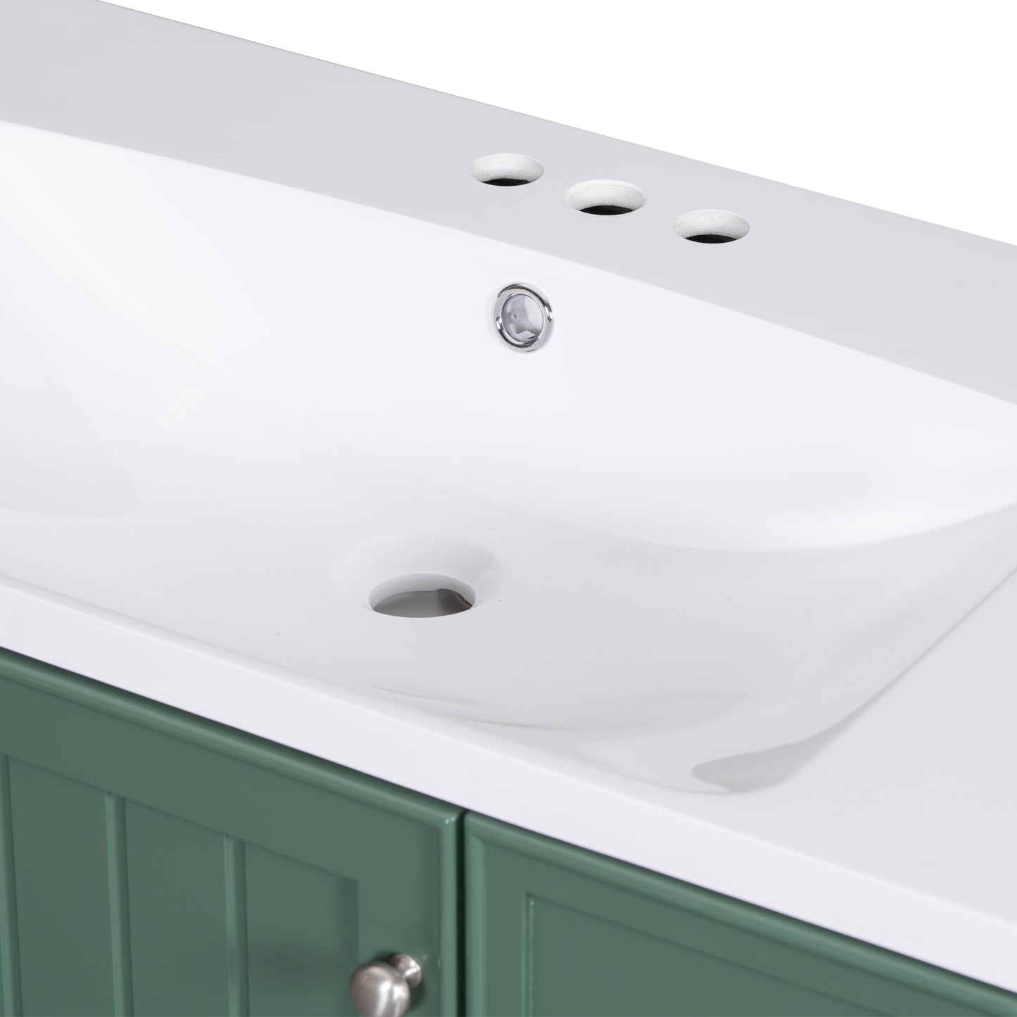 VanityFus 18.6-in Green Bathroom Vanity Single Sink Combo Undermount with Ceramic Top 1 door 3 drawers Adjustable Shelves