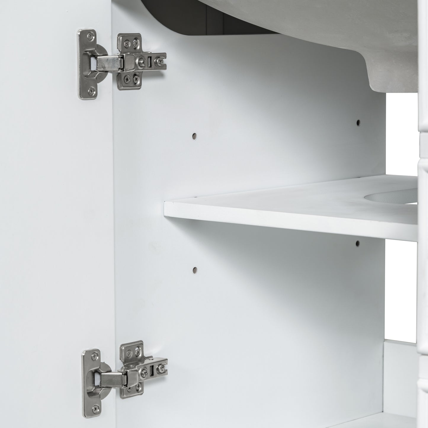 VanityFus 18.6-in White Bathroom Vanity Single Sink Combo Undermount with Ceramic Top 1 door 3 drawers Adjustable Shelves