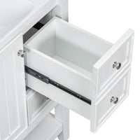 VanityFus 18.6-in White Bathroom Vanity Single Sink Combo Undermount with Ceramic Top 1 door 3 drawers Adjustable Shelves