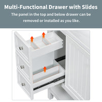 VanityFus 18.6-in White Bathroom Vanity Single Sink Combo Undermount with Ceramic Top 1 door 3 drawers Adjustable Shelves