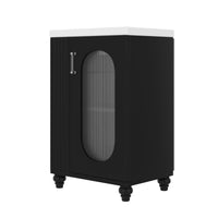 VanityFus 20-in Black Bathroom Vanity Single Sink Combo Ceramic Top 1 Soft Close Door Undermount Adjustable Shelves