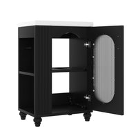 VanityFus 20-in Black Bathroom Vanity Single Sink Combo Ceramic Top 1 Soft Close Door Undermount Adjustable Shelves