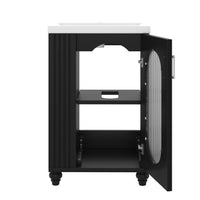 VanityFus 20-in Black Bathroom Vanity Single Sink Combo Ceramic Top 1 Soft Close Door Undermount Adjustable Shelves