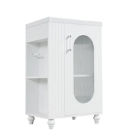 VanityFus 20-in White Bathroom Vanity Single Sink Combo Ceramic Top 1 Soft Close Door Undermount Adjustable Shelves