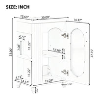 VanityFus 20-in White Bathroom Vanity Single Sink Combo Ceramic Top 1 Soft Close Door Undermount Adjustable Shelves