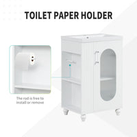 VanityFus 20-in White Bathroom Vanity Single Sink Combo Ceramic Top 1 Soft Close Door Undermount Adjustable Shelves