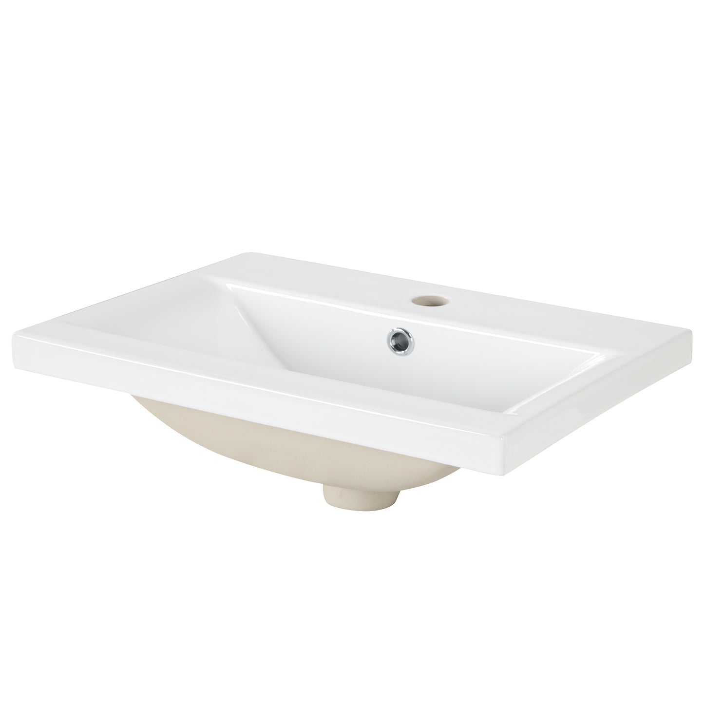 VanityFus 20-in White Bathroom Vanity Single Sink Combo Ceramic Top 1 Soft Close Door Undermount Adjustable Shelves