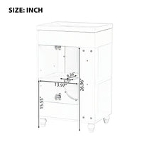 VanityFus 20-in White Bathroom Vanity Single Sink Combo Ceramic Top 1 Soft Close Door Undermount Adjustable Shelves