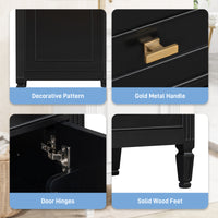 VanityFus 20-in Bathroom Vanity Black Single Sink Combo with Ceramic Top 1 Soft Close Door 1 Drawer Adjustable Shelves