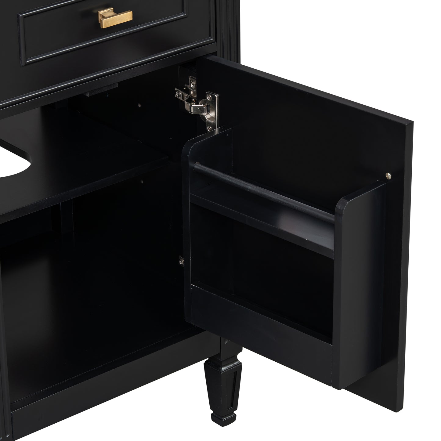 VanityFus 20-in Bathroom Vanity Black Single Sink Combo with Ceramic Top 1 Soft Close Door 1 Drawer Adjustable Shelves