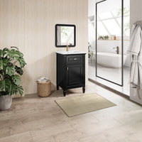 VanityFus 20-in Bathroom Vanity Black Single Sink Combo with Ceramic Top 1 Soft Close Door 1 Drawer Adjustable Shelves