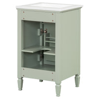 VanityFus 20-in Bathroom Vanity Green Single Sink Combo with Ceramic Top 1 Soft Close Door 1 Drawer Adjustable Shelves