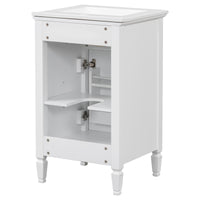 VanityFus 20-in Bathroom Vanity White Single Sink Combo with Ceramic Top 1 Soft Close Door 1 Drawer Adjustable Shelves