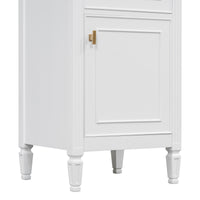 VanityFus 20-in Bathroom Vanity White Single Sink Combo with Ceramic Top 1 Soft Close Door 1 Drawer Adjustable Shelves