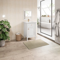 VanityFus 20-in Bathroom Vanity White Single Sink Combo with Ceramic Top 1 Soft Close Door 1 Drawer Adjustable Shelves