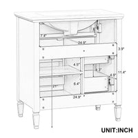 VanityFus 30-in Black Bathroom Vanity Single Sink Combo Ceramic Top 1 door 3 drawers Undermount Adjustable Shelves