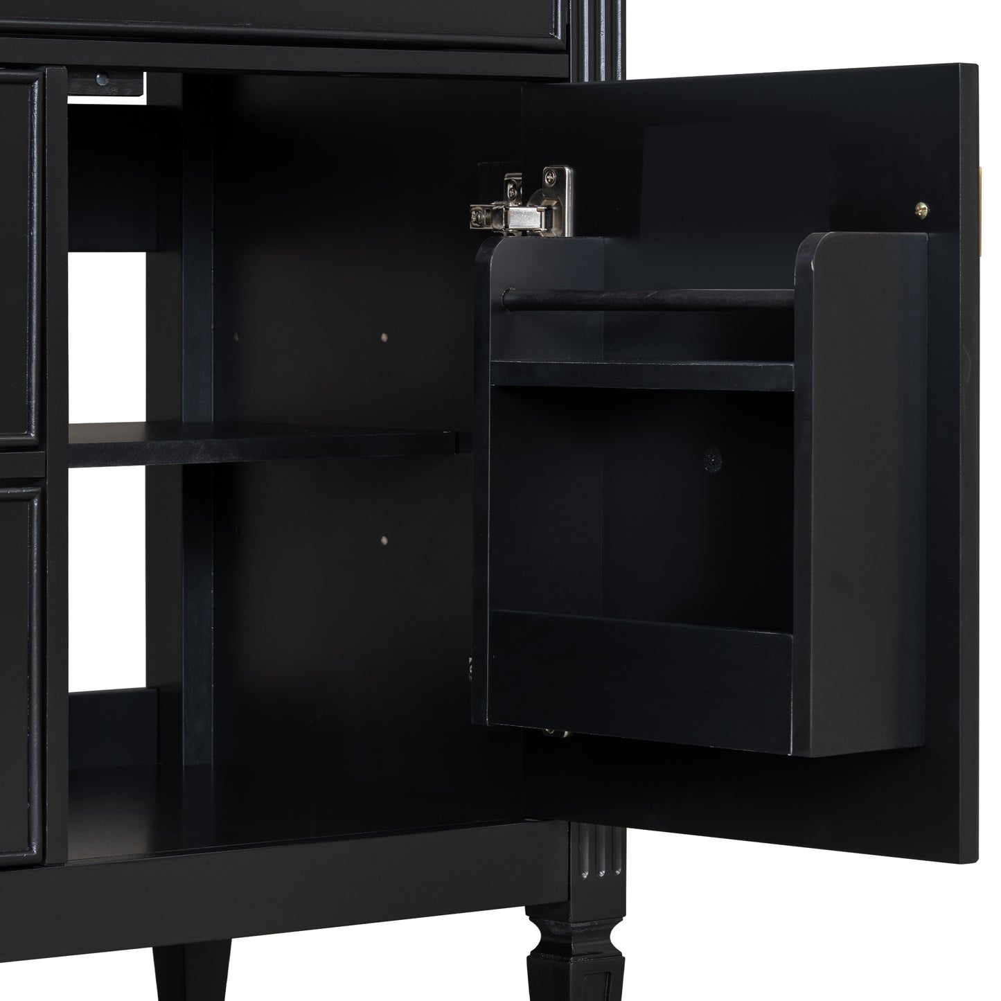 VanityFus 30-in Black Bathroom Vanity Single Sink Combo Ceramic Top 1 door 3 drawers Undermount Adjustable Shelves