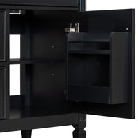 VanityFus 30-in Black Bathroom Vanity Single Sink Combo Ceramic Top 1 door 3 drawers Undermount Adjustable Shelves