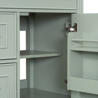 VanityFus 30-in Green Bathroom Vanity Single Sink Combo Ceramic Top 1 door 3 drawers Undermount Adjustable Shelves