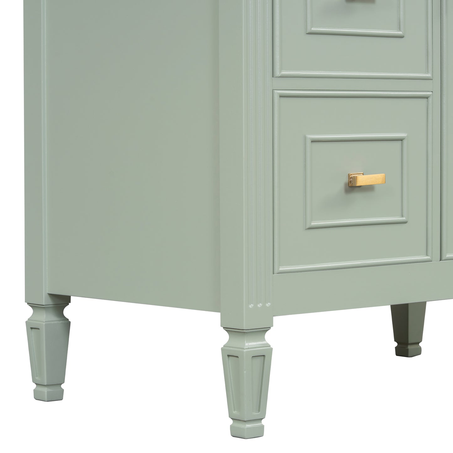 VanityFus 30-in Green Bathroom Vanity Single Sink Combo Ceramic Top 1 door 3 drawers Undermount Adjustable Shelves